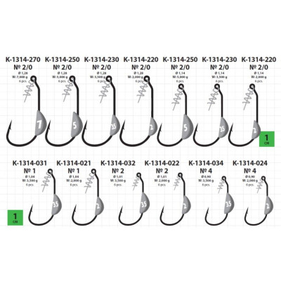 Гачки Gurza EASY SWIM BAIT (W) KJ-1314 №1 + 3,5 г