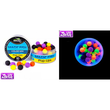 Бойли плаваючі ПрофМонтаж POP UPS 10мм Ультрафіолет Рибний СOLOR MIX