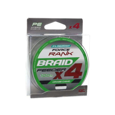 Шнур Flagman Force Rank Feeder Braid Х4 100м 0,18мм