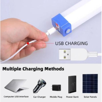 Лампа LED акумуляторна з магнітами USB 60w 52см до 8 годин