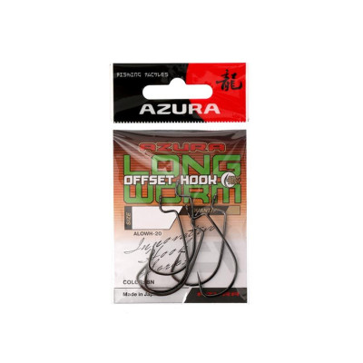 Гачки офсетні Azura Long Offset Worm Hook 4шт. №3/0