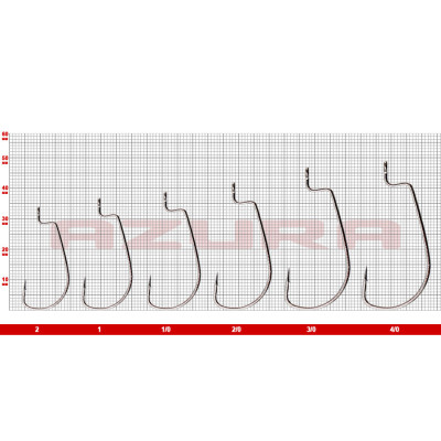 Гачки офсетні Azura Long Offset Worm Hook 4шт. №3/0