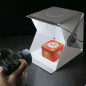 Фотобокс з LED підсвічуванням від USB, 24х23х22см, чорний/білий фон