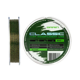 Волосінь 3D тонуча з силіконовим покриттям Brain Classic Carp Line Camo 300м 0,28мм
