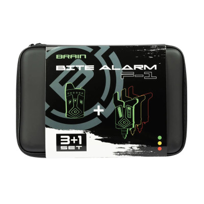 Набір електронних сигналізаторів клювання з пейджером в кейсі Brain Wireless Bite Alarm F-1 3+1