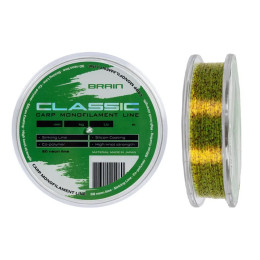 Волосінь 3D тонуча з силіконовим покриттям Brain Classic Carp Line Neon Lime 150м 0,25мм