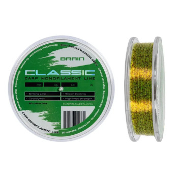 Волосінь 3D тонуча з силіконовим покриттям Brain Classic Carp Line Neon Lime 150м 0,28мм