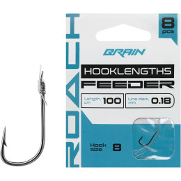 Повідець готовий з гачком Brain Feeder Roach №8 0,18мм 100см 8шт.