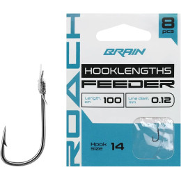 Повідець готовий з гачком Brain Feeder Roach №14 0,12мм 100см 8шт.