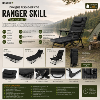 Крісло-ліжко Ranger Skill 150кг